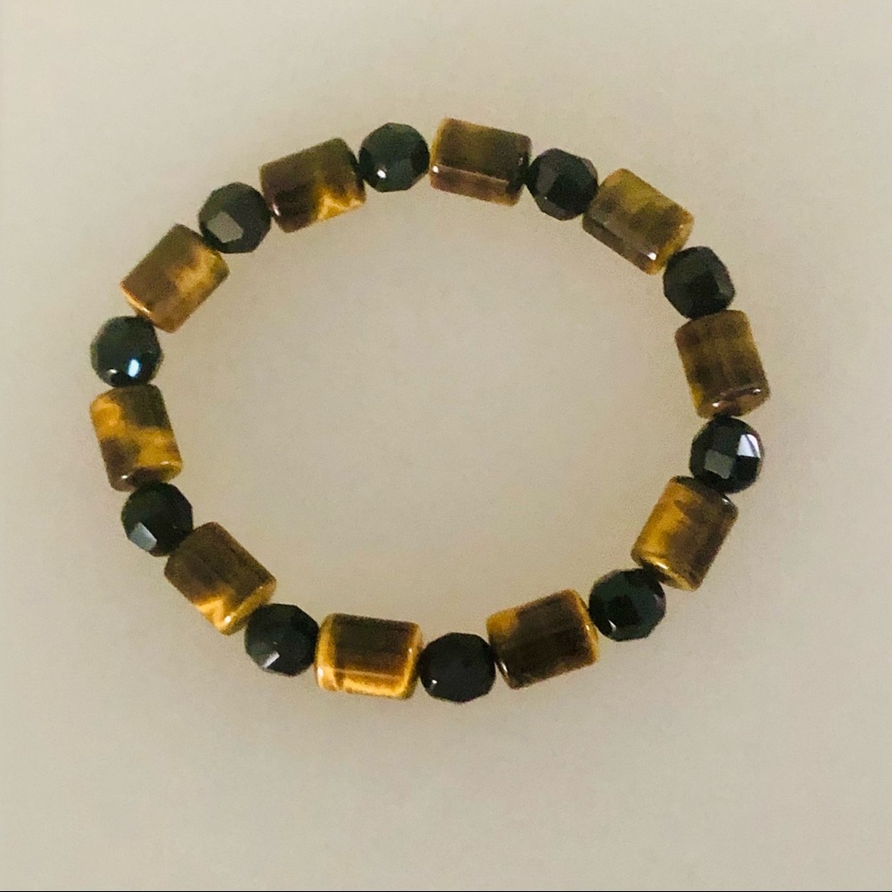 Men’s Tiger’s Eye & Onyx Bracelet